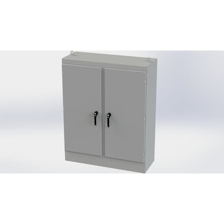 Saginaw Control & Engineering 3 Point Latch with Padlock/Keylock Handle Electrical Enclosures, 60 in H, 18 in D, 48 in W SCE-60EL4818FSD